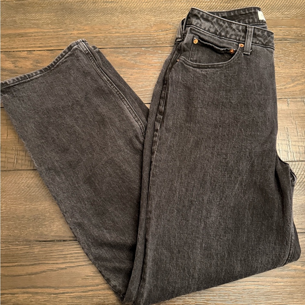 Abercrombie & Fitch Curve Love Dark Straight Jeans